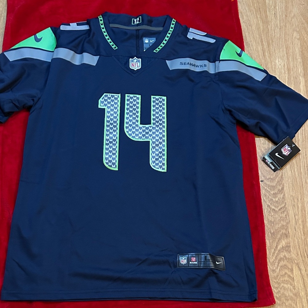 Nike Men's Navy and Green Football Jersey